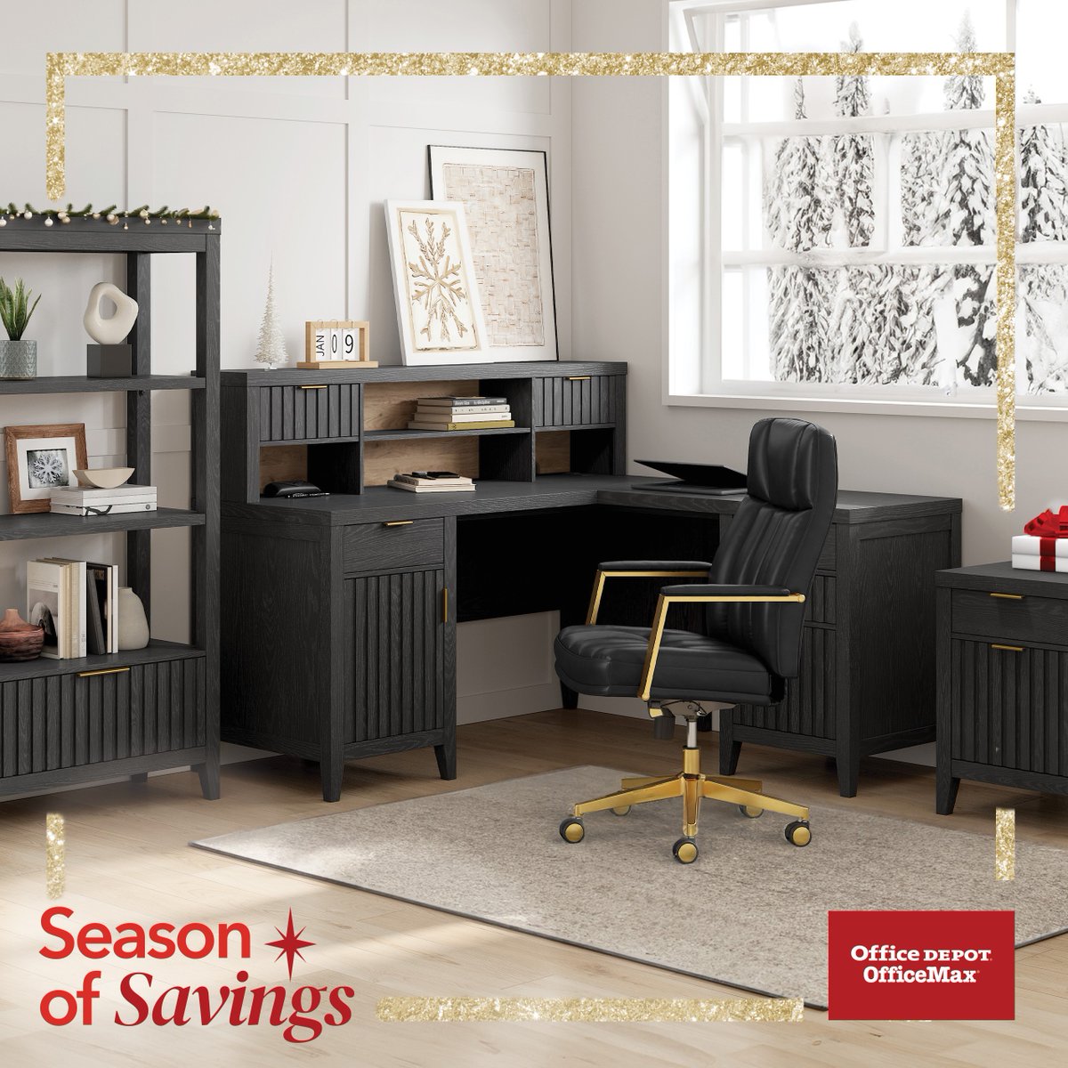 Office Depot Furniture Bookshelves Ponderosa Office Bundle Rustic