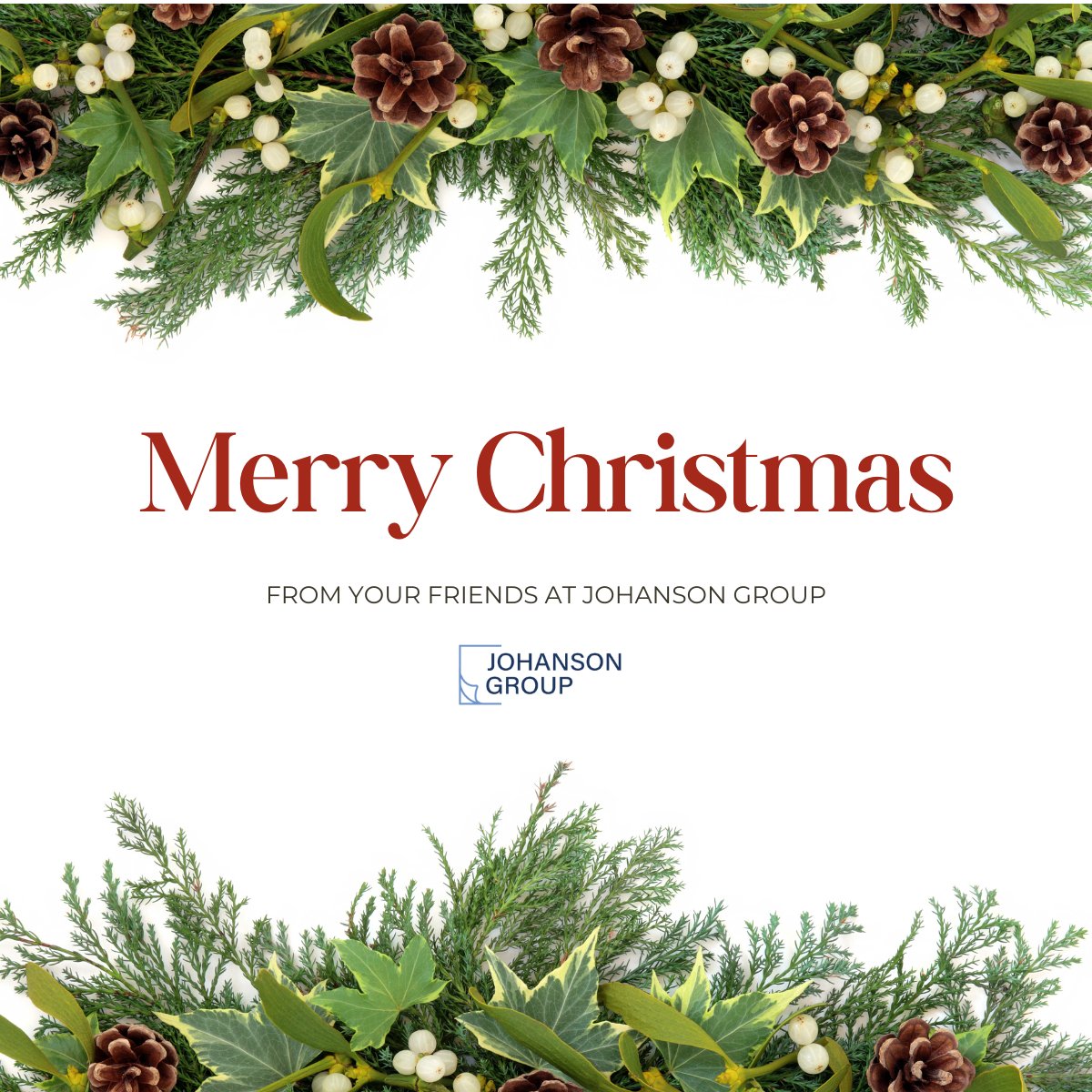Merry Christmas from all of us at Johanson Group! 

This season, we’re grateful for our clients, partners, and team who make our journey brighter. Wishing you joy, peace, and love this holiday season! 🌟

#MerryChristmas #HappyHolidays #Gratitude