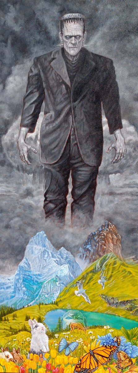 rsart14's tweet photo. My "Planet Surf" and "Humanity's Monster" paintings will be on display at the Huntington Beach Art Center Jan 25-March 29. If you're in the area stop by and check them out. If you can make the opening Jan 25 I'll be there, say Hi. #art #artist #acrylicpainting #surrealism https://t.co/vHn98dFods