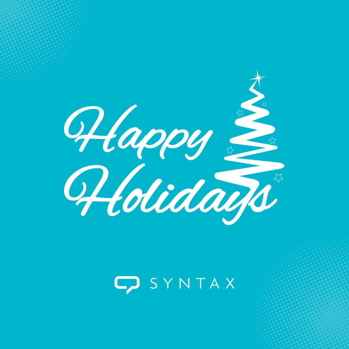 SyntaxStrategic's tweet image. Happy Holidays from #TeamSyntax. We wish our friends, community members and clients alike a restful and healthy holiday.
To allow our team to recharge, our office will be closed until January 2nd. Thank you for a wonderful year, and here is to 2025!