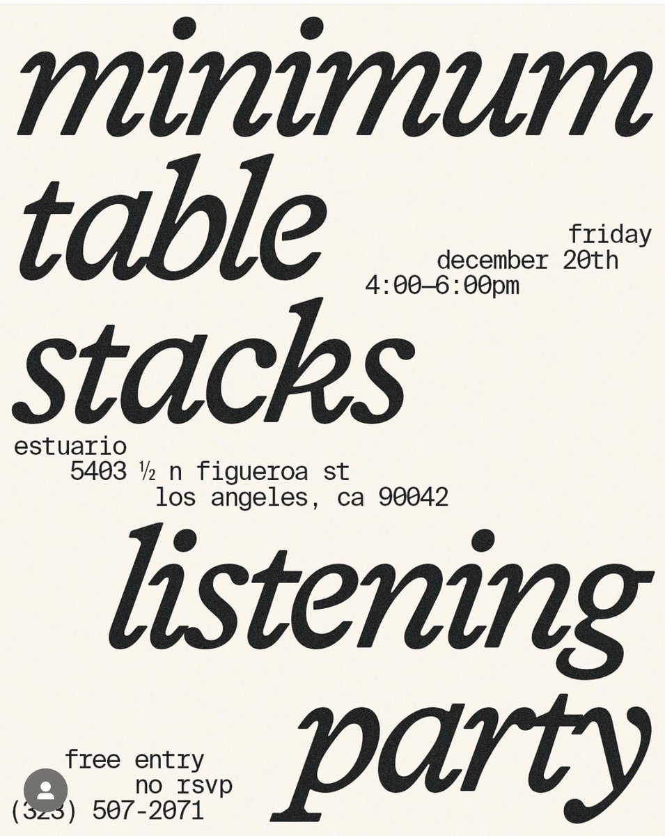 Los Angeles come join us tonight Friday 12/20 4-6pm at <a href="/EstuarioShopLA/">estuario</a> I’ll be spinning tunes from upcoming MTS releases and some random 45’s that are so deep they’re picked up on radios in tunnels..