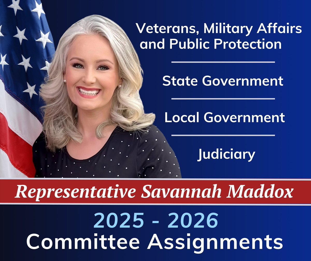 SavannahLMaddox's tweet photo. I’m looking forward to getting back to action when the Kentucky General Assembly Session convenes in just over two weeks! 🇺🇸

Here are the committees I’ll be serving on… https://t.co/B8MBsUS0vl