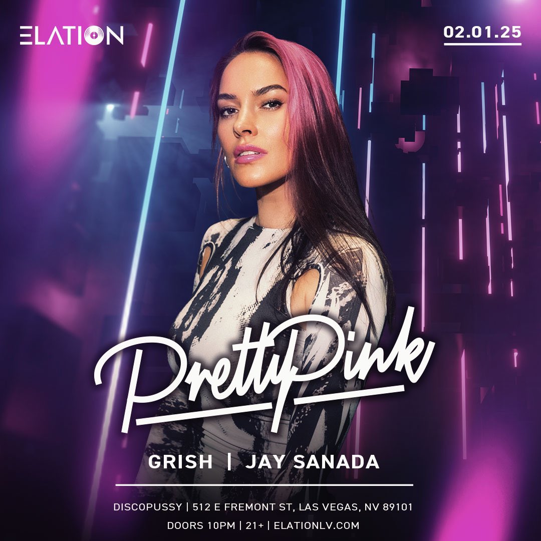 The powerful force that is @PrettyPinkmusic lands on our decks at <a href="/Discopussy/">DISCOPUSSY</a> February 1st.💗Prepare for a night of melodic, progressive house and techno. Support from @Grishmusic and <a href="/JaySanada/">Jay Sanada</a>! Tickets are on sale now through the link below. 

🔗 Elationlv.com