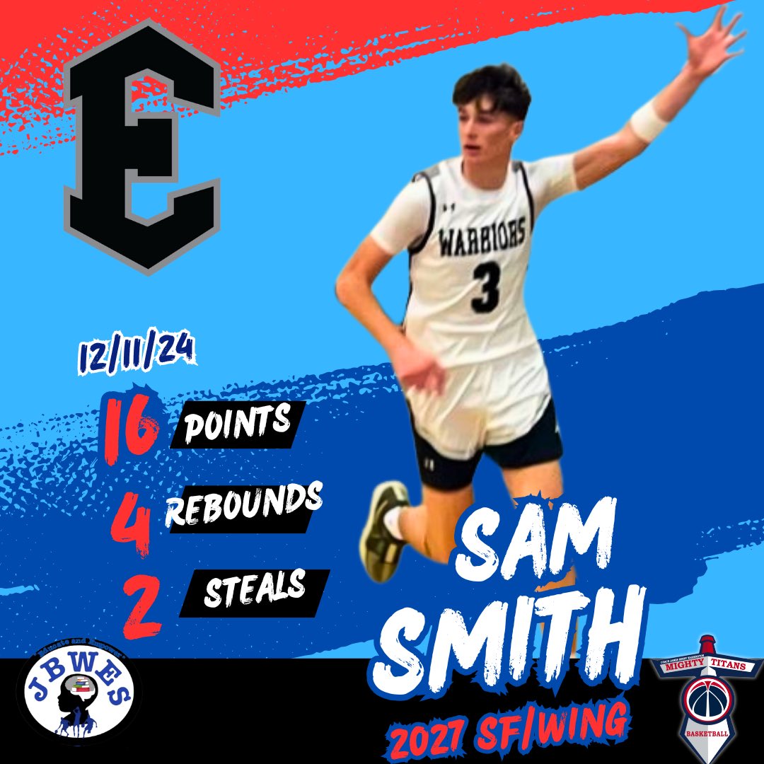 Mighty Titans #850 FL 🏀 (@mightytitansfl) on Twitter photo Sam Smith ( <a href="/samuele_smithh/">Samuele Smith</a> ), 2027, 6’4, Wing, Elberta High School w 16pts ( 3- 3pts), 4 rbs, 2 steals on 12/11/24
<a href="/PrepHoopsAL/">Prep Hoops Alabama</a> <a href="/HoopSeenAL/">HoopSeen Alabama</a> Sam Smith ( <a href="/samuele_smithh/">Samuele Smith</a> ), 2027, 6’4, Wing, Elberta High School w 16pts ( 3- 3pts), 4 rbs, 2 steals on 12/11/24
<a href="/PrepHoopsAL/">Prep Hoops Alabama</a> <a href="/HoopSeenAL/">HoopSeen Alabama</a>