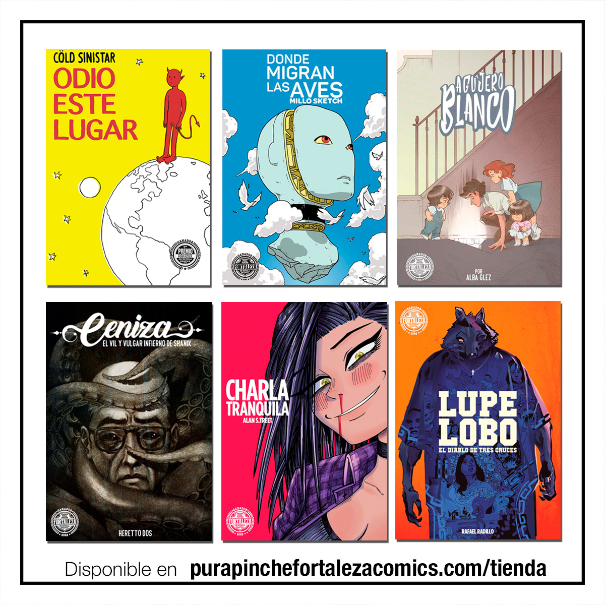 Títulos ganadores del certamen de Premio Pura Pinche Fortaleza de Novela Gráfica  de 2019 a 2024