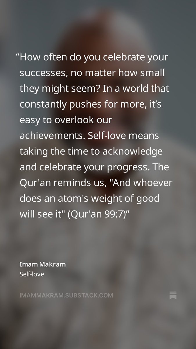 Celebrate your small victories!

Subscribe @ imammakram@substack.com

#celebratesmallvictories
#SelfLove #begoodtoself