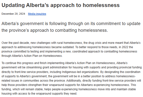 ProgressAlberta's tweet photo. NEW: The government of Alberta announced the Friday before the Xmas break that they're defunding Homeward Trust/Calgary Homeless Foundation. These orgs do point-in-time homeless counts and coordinate funding to frontline orgs serving the unhoused. https://t.co/izxyLf5zTE