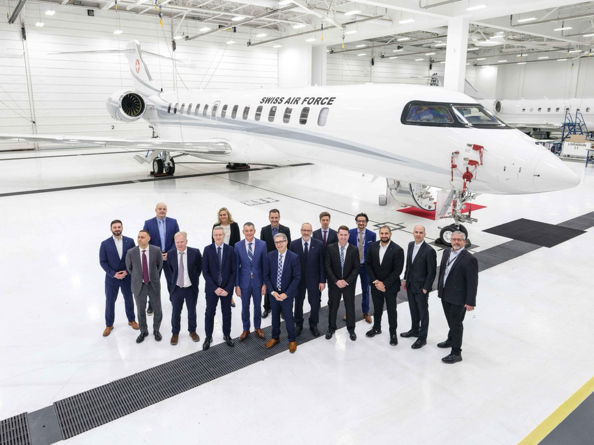 Bombardier's tweet image. Nous sommes fiers de célébrer la livraison du premier avion de transport de chefs d'État de #BombardierDéfense basé sur le #Global7500 au @vbs_ddps. #ExpérimentéFlexibleÉprouvé