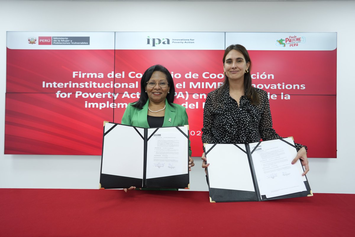 IPA_LAC's tweet photo. 🤝Así, IPA Perú se compromete a asesorar al @MimpPeru en el desarrollo de soluciones costo-efectivas y a fomentar una cultura de toma de decisiones informadas.
Conoce nuestros Laboratorios de Evidencia: https://t.co/OevjPHH9Bg
#IPAPeru #MIMPLab #innovacion
© Fotos por el MIMP https://t.co/hQqdDsR7W7