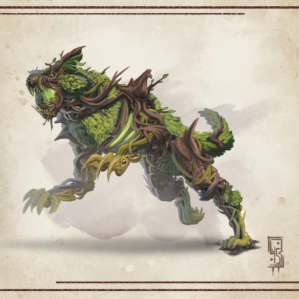 One of my favorite arts I did for Dragori Games TTRPG books: Tanares Adventures. This wolf plant creature is part of 3 Plant monsters I made for them, I hope you like it!