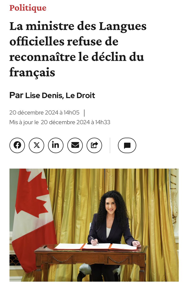 Simon Jolin-Barrette (@sjb_caq) on Twitter photo Madame <a href="/RachelBendayan/">Rachel Bendayan</a>, le français est en déclin au Québec et ailleurs au Canada, c'est un fait.
Comme nouvelle ministre des Langues officielles, il est de votre responsabilité de le reconnaître. Madame <a href="/RachelBendayan/">Rachel Bendayan</a>, le français est en déclin au Québec et ailleurs au Canada, c'est un fait.
Comme nouvelle ministre des Langues officielles, il est de votre responsabilité de le reconnaître.