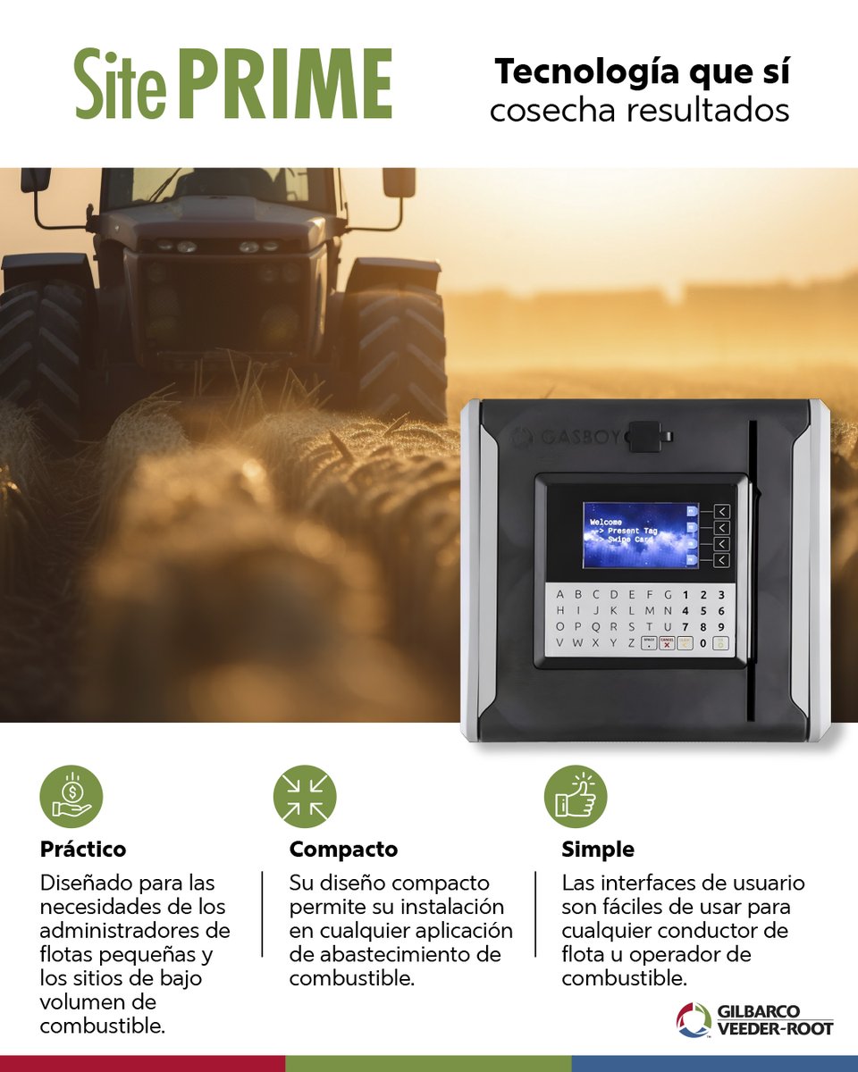 En el sector agro, cada recurso cuenta y cada gota de combustible importa. Con las soluciones de Gilbarco Veeder-Root, garantizamos tecnología que sí cosecha resultados. gilbarco.com/la/#SectorAgro #EficienciaEnElCampo #TecnologíaAgrícola #GestiónDeCombustible #ProductividadAgro