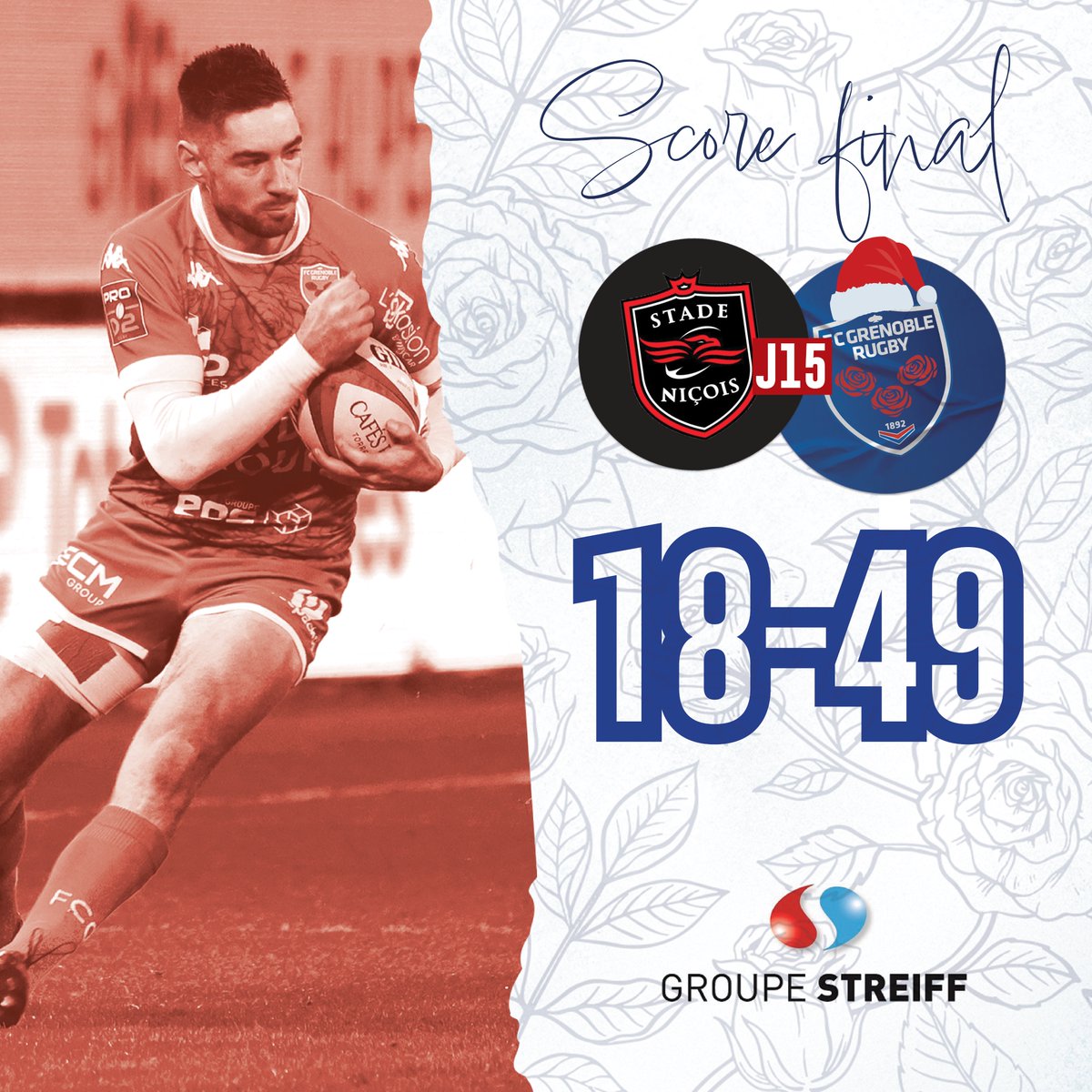 🥇 Le FCG termine brillamment 2024 en déposant un nouveau bonus offensif sous le sapin de ses supporters 🎄

La première place du classement de ProD2 est rouge &amp; bleue 🔒

Belle fin d'année à toutes et à tous !

Pour rejoindre l'aventure, abonnez-vous pour la mi-saison, 8 matchs