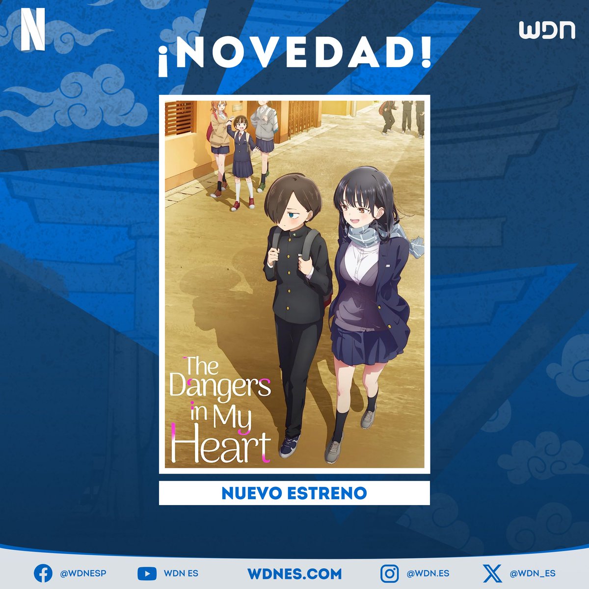 wdn_es's tweet image. 📺 | Anime
Las dos temporadas del anime “The Dangers in My Heart” ya se encuentran subtituladas en Netflix. #Anime #Netflix