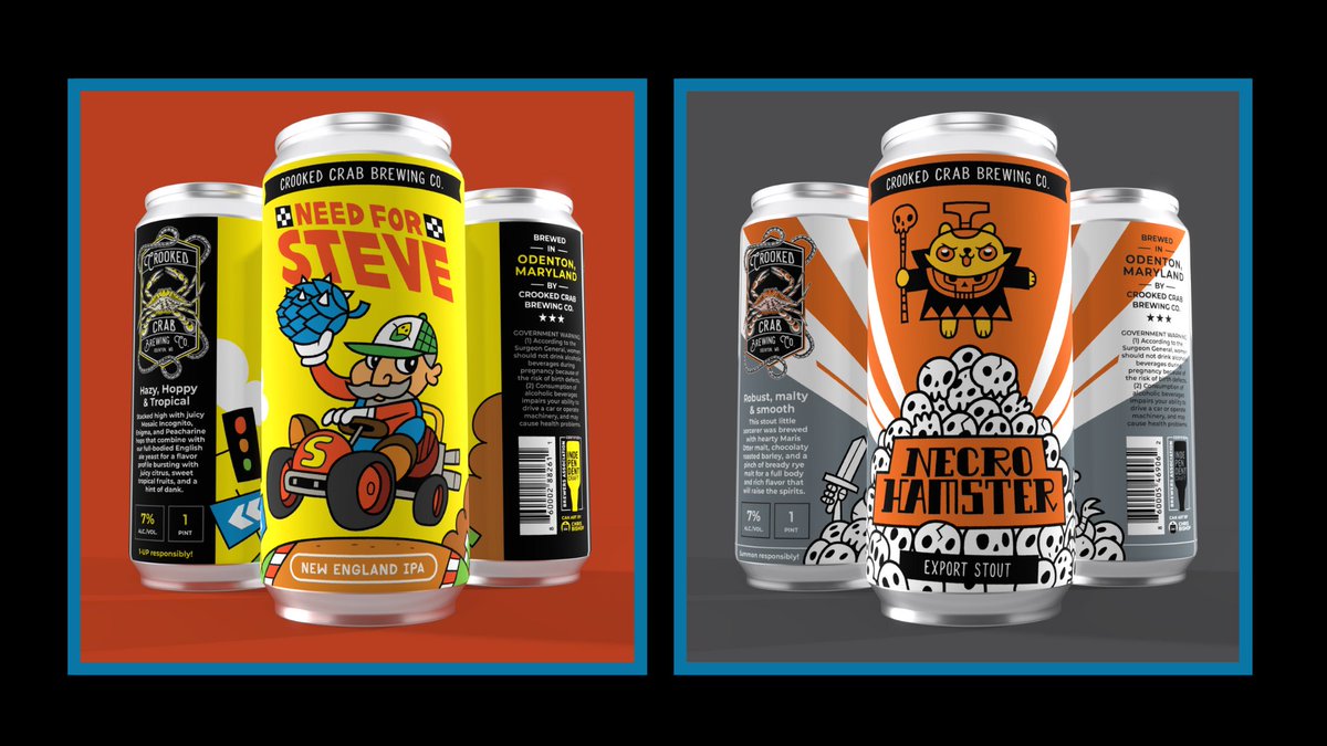 The holiday cheer isn’t over yet! Join us on December 26th for the debut of Need for Steve and Necro Hamster. Available in cans and on tap beginning at 2 PM: ow.ly/qMZh50Uvgs5. #getcrooked #mdbeer #drinklocal