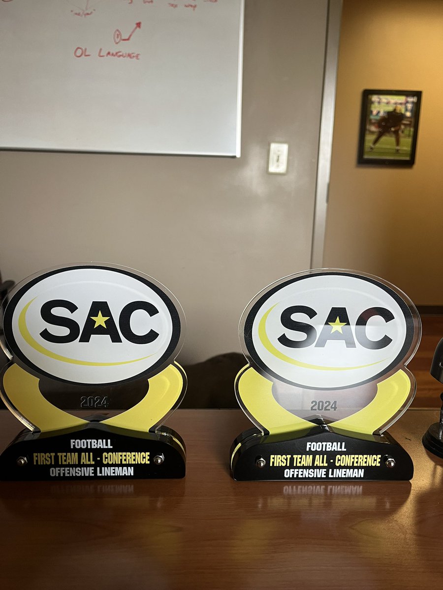 Bigvin78's tweet photo. Congratulations to @bedeacosta &amp; former Wingate offensive lineman @ErwilA2022 . The recognition of the other coaches in SAC means a lot. Excited about the opportunity going forward in 2025. https://t.co/spE16oKlU9
