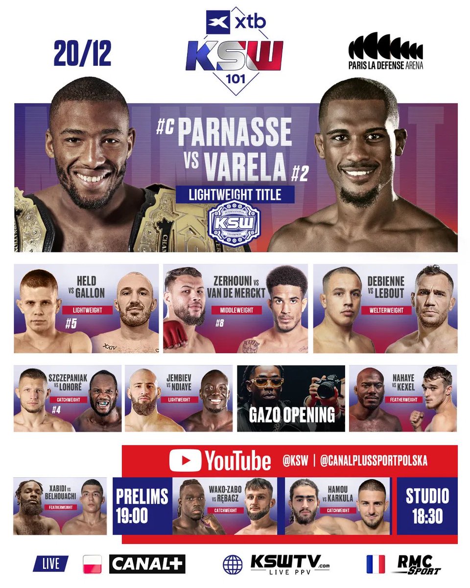 salimigrer's tweet photo. STREAM COMBAT DE KSW 101🥊

🆚 KSW 101 🇫🇷

🇫🇷 Parnasse 🆚 Varela 🇫🇷

LIEN : en bio 💻

#ksw101 #mmafr #Varela #france #mmabel #Parnasse #RMCSport #mma #KSW #KSW101 #KSWParis https://t.co/qakCrqDtYJ