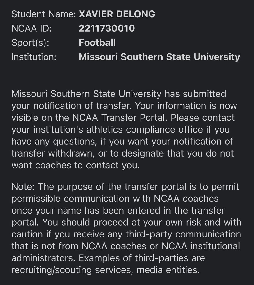 Xavier DeLong tweet media