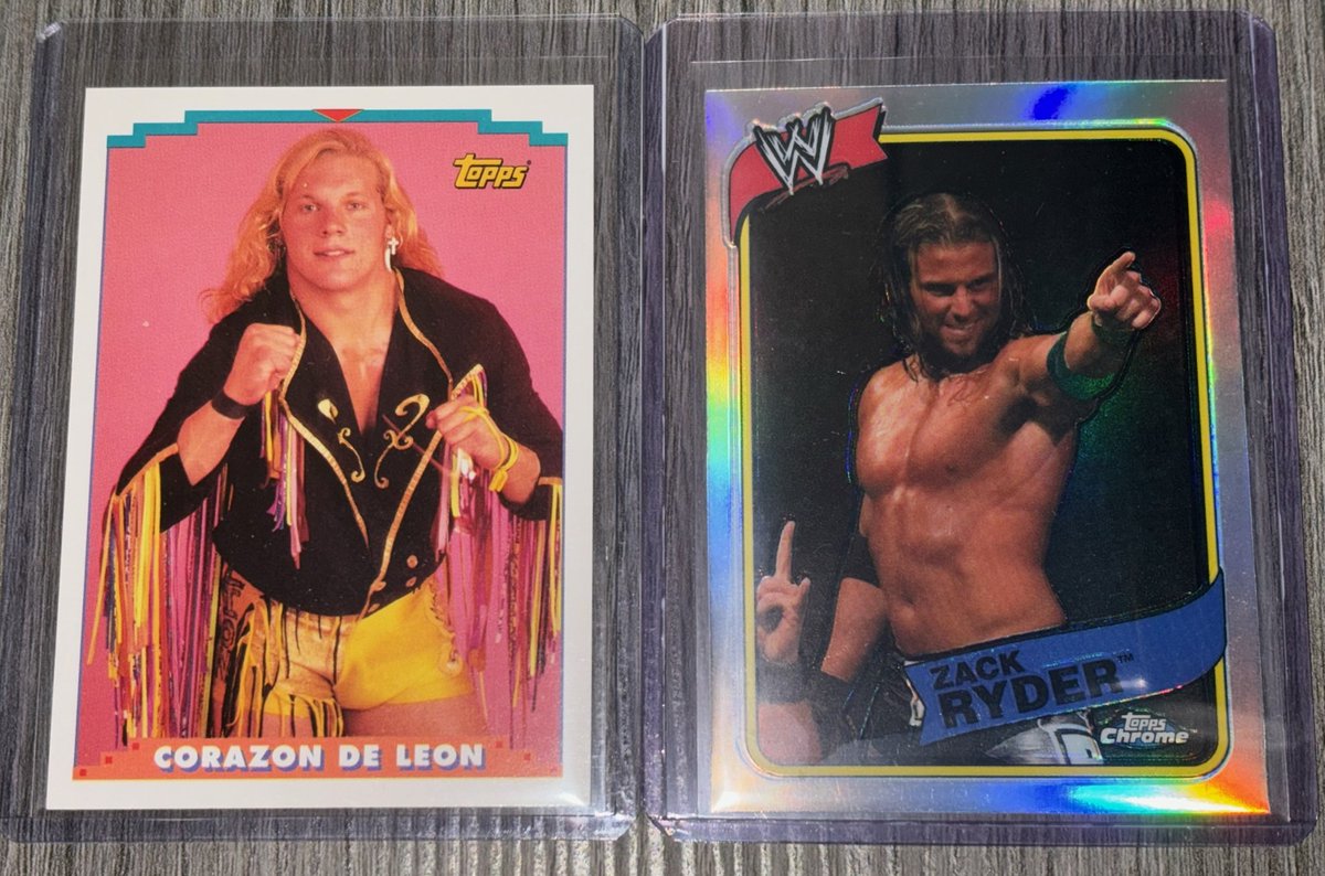 SunsetFlippin's tweet photo. Corazon de Leon .vs. Corazon de Long Island
#ROH #FinalBattle
#WrestlingCards #TheHobby https://t.co/gHm0AWt8As