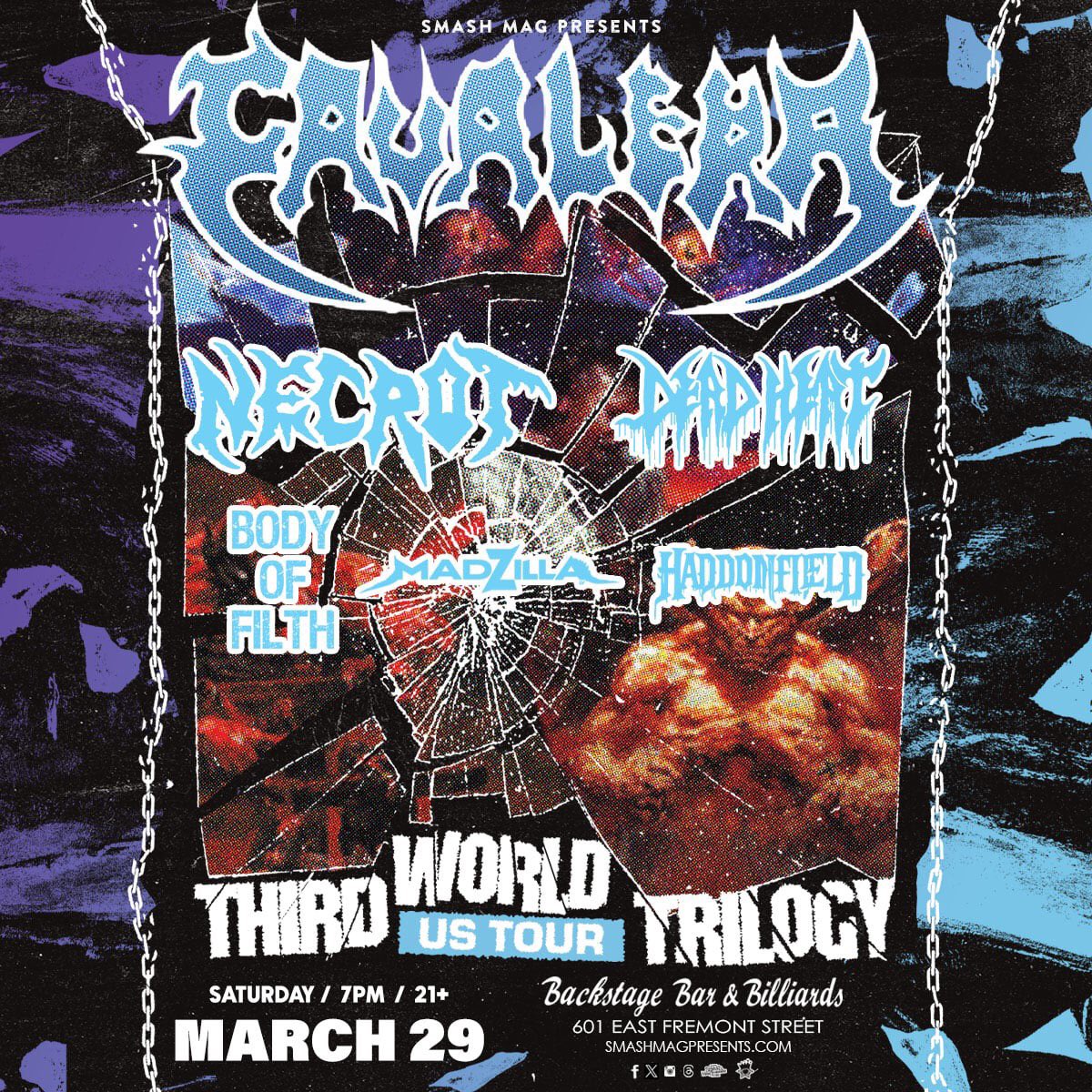 Steven S Goldberg (@thejewishking) on Twitter photo *NEW SHOW* *ON SALE NOW!* Saturday March 29th at <a href="/BackstageBarLV/">Backstage Bar & Billiards</a> w/ <a href="/cavconspiracy/">Cavalera Conspiracy</a> <a href="/necrot_official/">Necrot</a> <a href="/DeadHeat805/">Dead Heat</a> / Body Of Filth / Madzilla & Haddonfield!! Tickets are $32 each and I deliver 702-498-4488 or available online at Seetickets.us !! Show by <a href="/smashmagpresent/">smashmagpresents</a> ! *NEW SHOW* *ON SALE NOW!* Saturday March 29th at <a href="/BackstageBarLV/">Backstage Bar & Billiards</a> w/ <a href="/cavconspiracy/">Cavalera Conspiracy</a> <a href="/necrot_official/">Necrot</a> <a href="/DeadHeat805/">Dead Heat</a> / Body Of Filth / Madzilla & Haddonfield!! Tickets are $32 each and I deliver 702-498-4488 or available online at Seetickets.us !! Show by <a href="/smashmagpresent/">smashmagpresents</a> !