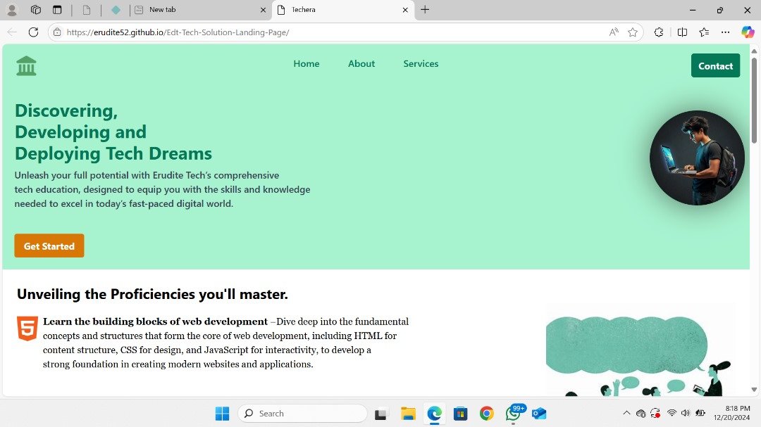 DgtErudite's tweet image. Having completed my Tailwind CSS course, I designed &amp;amp; hosted a landing page for a tech firm teaching software development. Showcasing my UX skills &amp;amp; highlighting their unique training services. 

erudite11.github.io/Erudite_websit…
#softwaredevelopment #techfirm #landingpage #uxdesign
