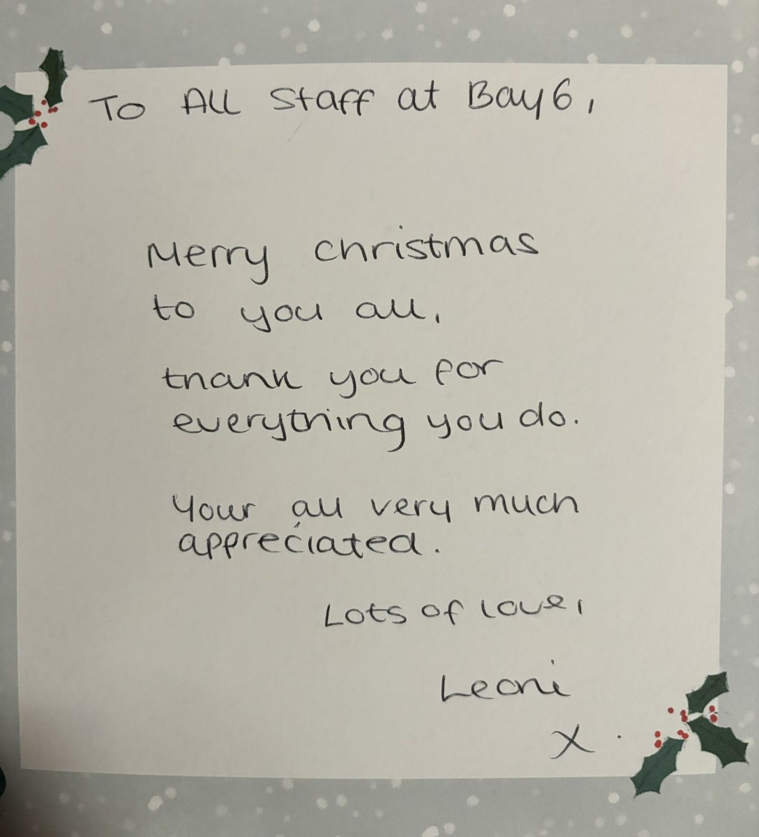 When you receive such a lovely card from one of our young people, just makes it all worth it! How lovely! 💚🎄⭐️ #thankyou #grateful #Christmas2024