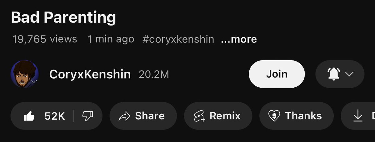 Cory Kenshin uploaded a new video &amp; 1 min and there’s already 53k likes 😭