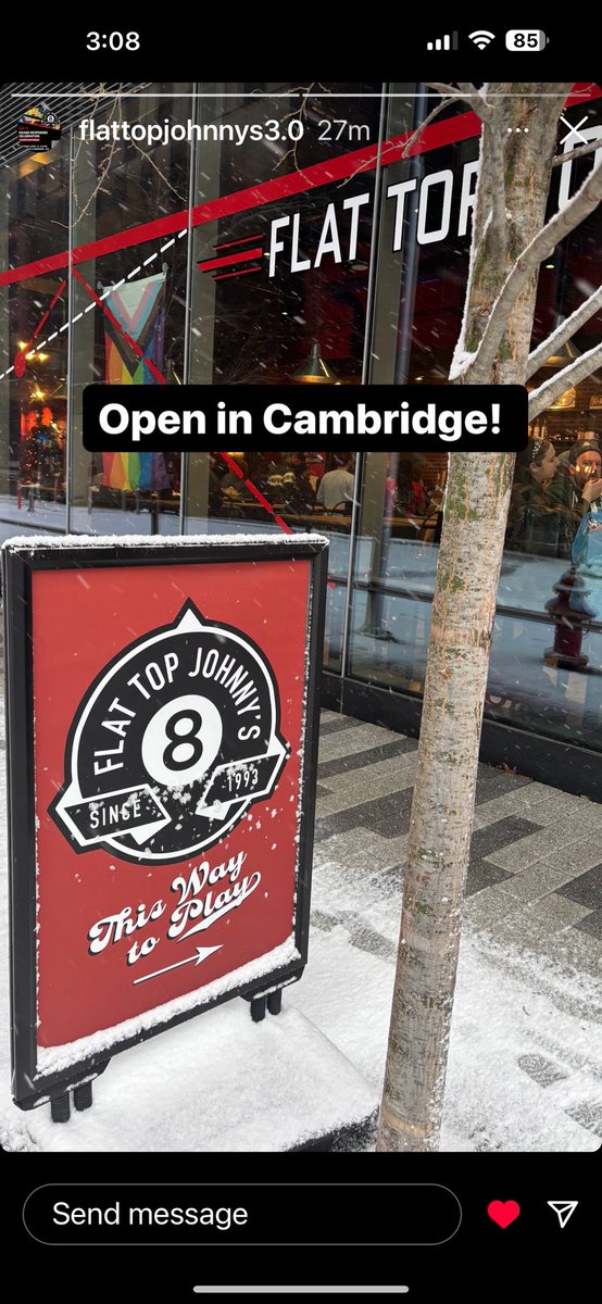 Open in the snow!