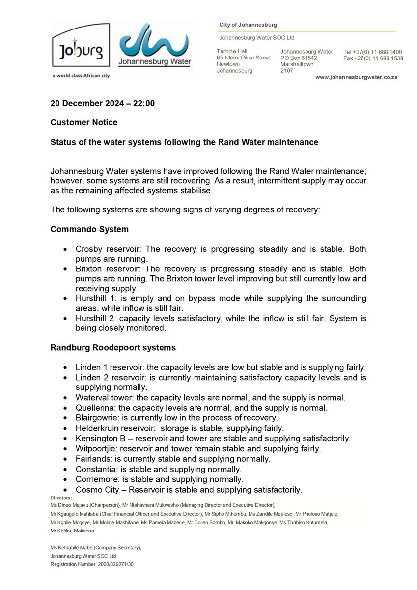 Johannesburg Water tweet media