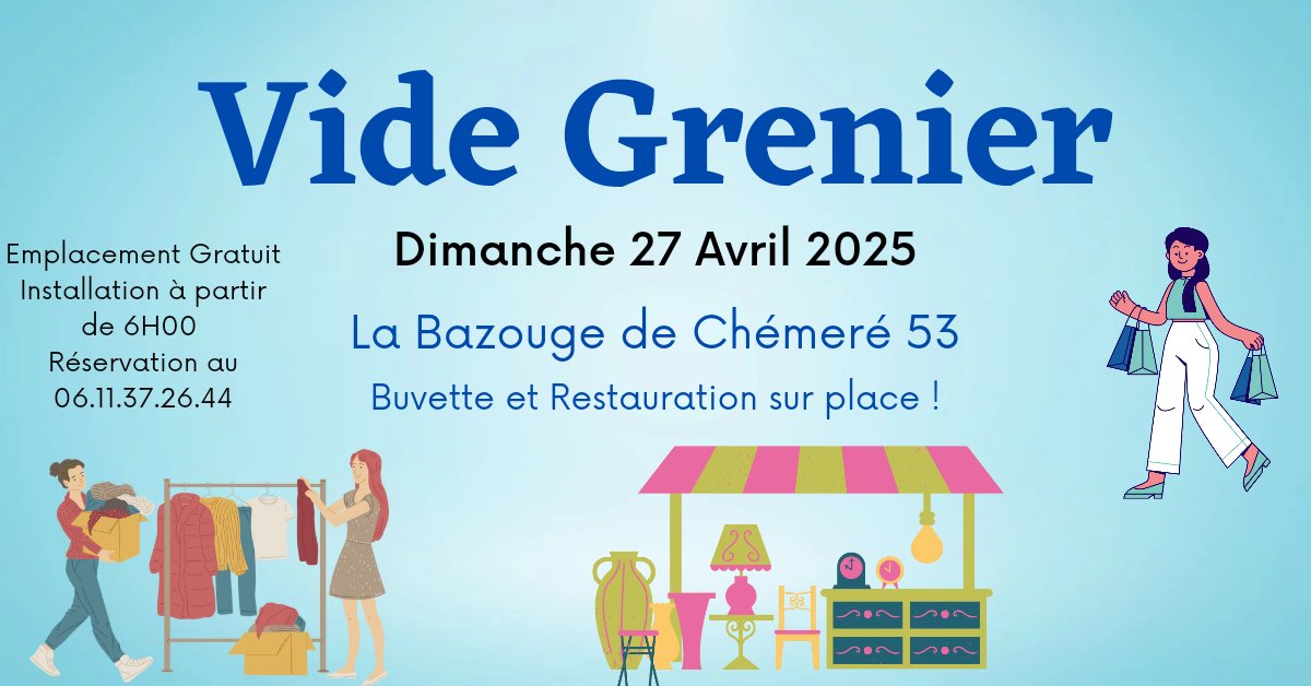 Lababillarde53's tweet image. Vide grenier emplacement gratuit 😀

Renseignements et réservations au 0611372644 ou par messenger 🙂

Le Dimanche 27 avril 2025 😁

Restauration et Buvette sur place ! 🍟🍻🌭

#videgrenier #voiture #mobylette  #sortie #vente  #restauration 

On réserve le #soleil promis !!