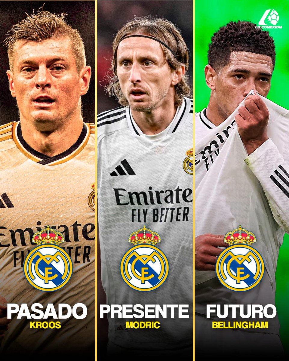 ldconexion's tweet photo. Está bien cubierto el Real Madrid en el medio campo. 

Será Jude Bellingham el líder que supo ser Modric y también entender que Kroos no tiene comparación. 

Cuál es tu favorito? 
  
#RealMadrid #modric #bellingham #kroos #mediocampo #historia https://t.co/6ozjZ51rxM
