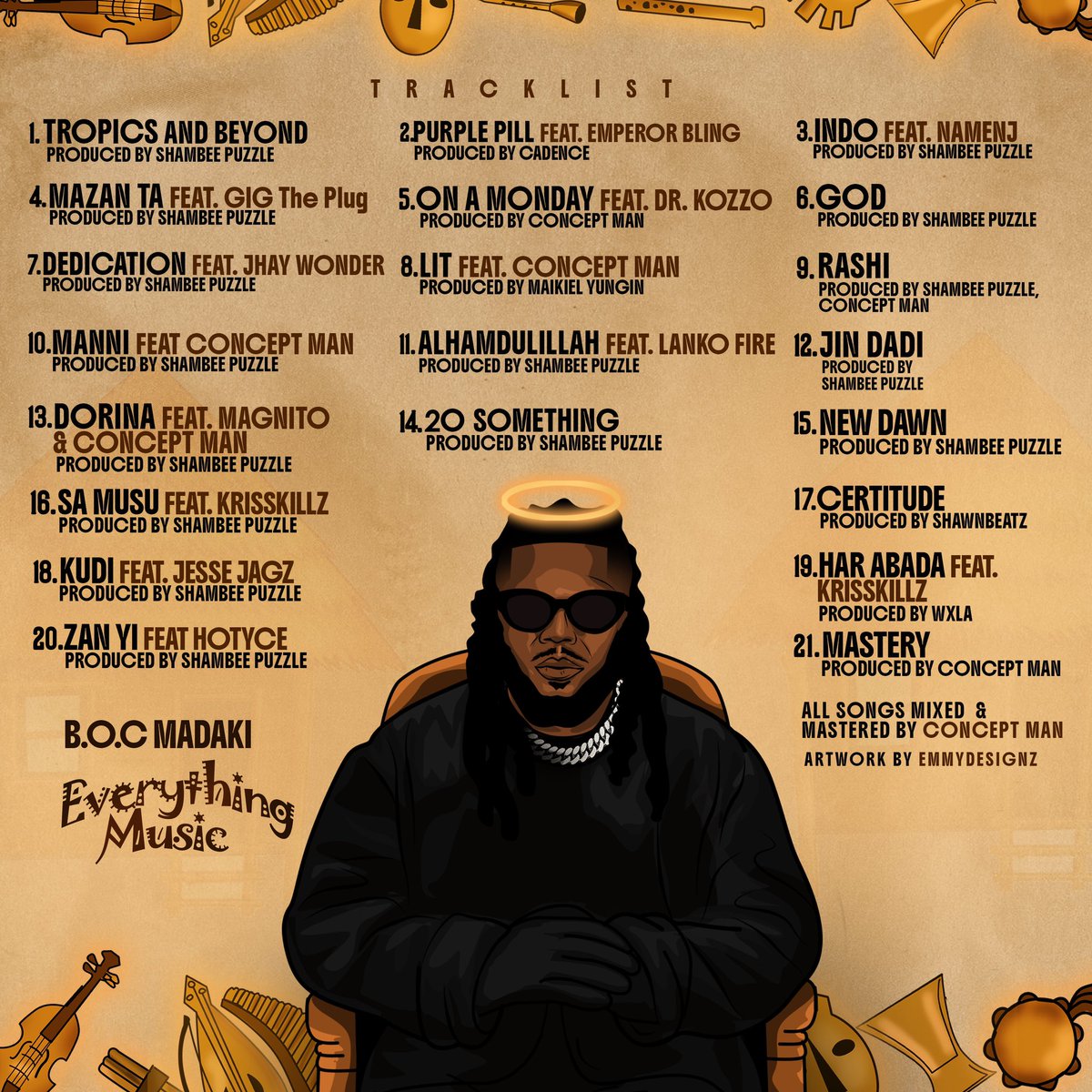BOCMadaki's tweet photo. EVERYTHING MUSIC Album Tracklist…. 

Album Drops Sunday 22/12/2024. 

Kindly Share The Good News. 

🖼️ @emmydesignz 

#EverythingMusic https://t.co/UJVPeoHE0p