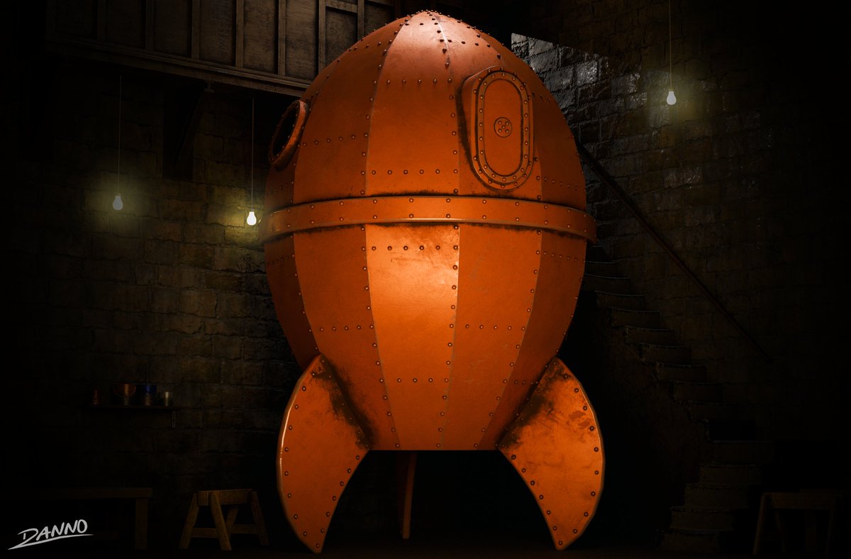 R2_Who's tweet photo. In tribute to everyone's favourite animated duo (and their return this Christmas), I started feeling nostalgic and decided to make Wallace and Gromit's rocket from A Grand Day Out!

#WallaceAndGromit #wallace #gromit #aardman #feathersmcgraw #3dart #3DModel #blender https://t.co/VnmhRWpTBH