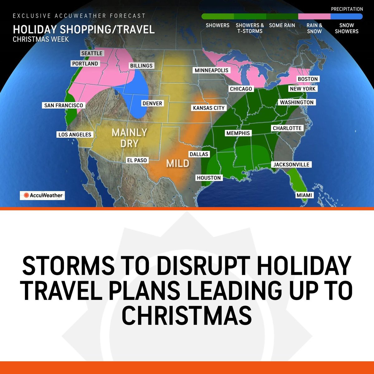 Holiday travelers, beware! 🌧️⚠️ Storms are on the way, impacting plans before Christmas. bit.ly/3BvVULX