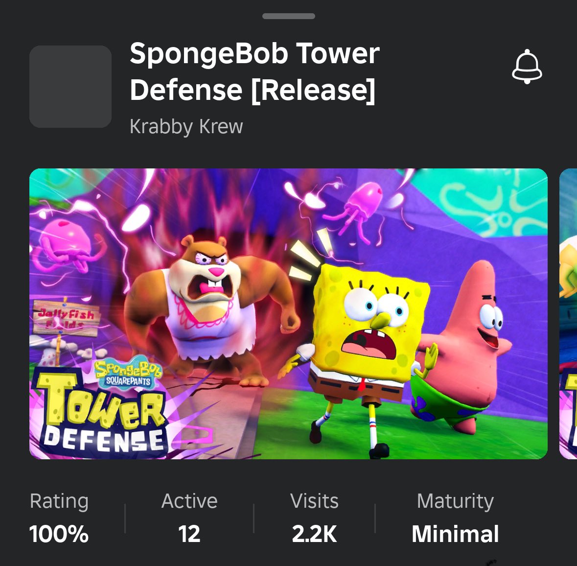 RBXevents_'s tweet photo. There is a new official SpongeBob Tower Defense! https://t.co/ThdE9vAAlk