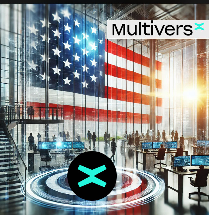 MultiversX_Army's tweet photo. MultiversX s setting up a US office in 2025, focusing on AI-blockchain integration with the "Truth Machine" concept gaining global traction. Major network upgrades coming: faster, cheaper, better. Clearer communication, financial reports, and community-focused "X-show" on the way https://t.co/NdV7D7mh2g