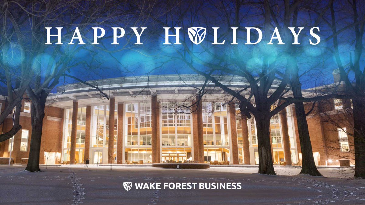WakeForestBiz's tweet photo. Happy Holidays from all of us at #WFUSB! We’re filled with gratitude for the students, staff, faculty, alumni, and our community of #BizDeacs who make Wake Forest School of Business such a special place. May your holiday season be filled with cheer, reflection, and inspiration. https://t.co/aO9aUVzA2Z