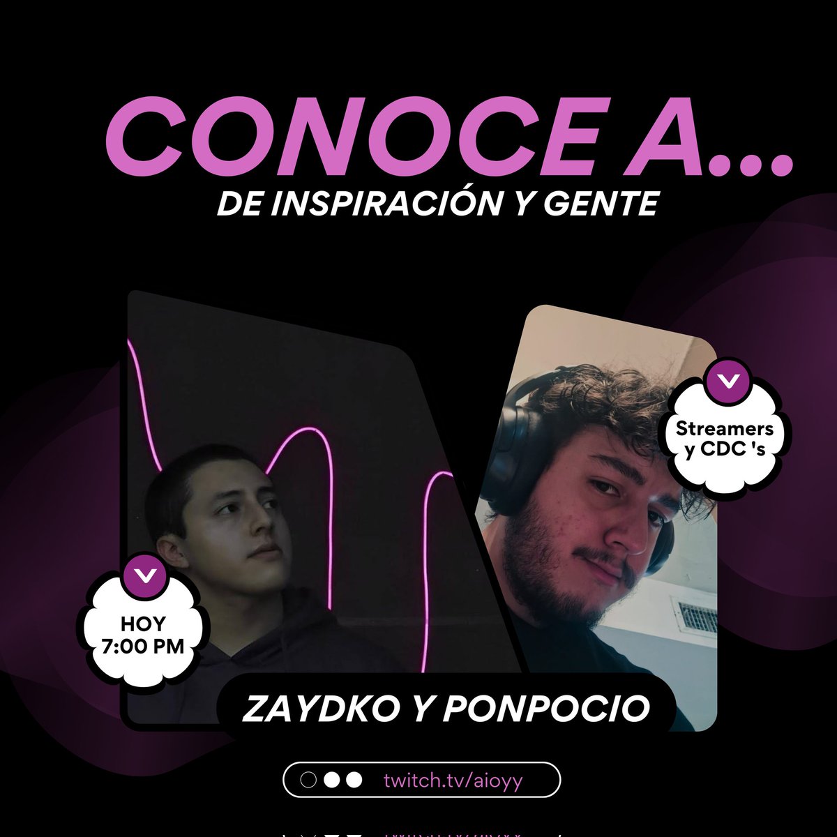 aIoysita's tweet photo. Eps 4. Conoce a @ELPONPOCIO y @Zaydko_Off, streamers comenzando una aventura en el mundo del contenido. Divertidos y con ganas de crecer 👀 👊🏻✨
📺 https://t.co/5ZdXrPICIe
🕒 7pm https://t.co/3OIQVc2nUC