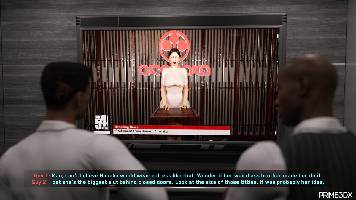Prime3Dx's tweet photo. Hanako press conference, but she's a bit distracted👀.

Made this one a while back but forgot to post it. Had an idea for a behind the scenes style photo. Came out good when I initially made it. Enjoy :) https://t.co/2SAhshingm