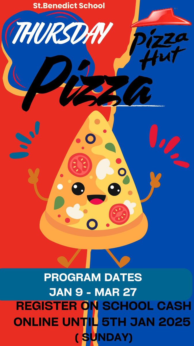 Reminder!

Holiday cheer is here, but don’t forget to place your pizza and pie orders for the new year!

Deadline to order on SCO: January 5th
(No late orders will be accepted!)

New lunch session starts: Week of January 6! Get those orders in before the cutoff!