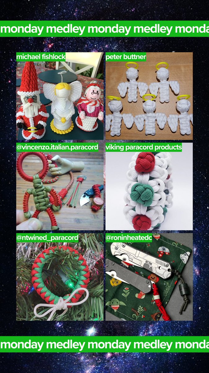 Merry Monday Medley from #Paracord Planet! We're featuring festive project inspiration to help you get into the HOLIDAY spirit. 😇 #edc #paracordbracet #diy