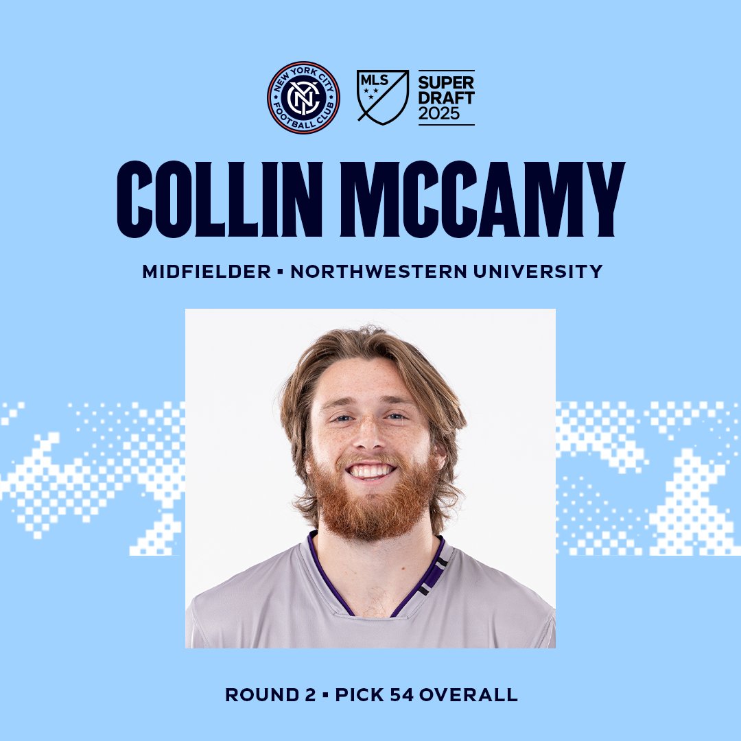 New York City FC (@newyorkcityfc) on Twitter photo With the 54th overall pick in the 2025 <a href="/MLS/">Major League Soccer</a> SuperDraft, #NYCFC selects midfielder Collin McCamy fromΒ <a href="/NUMensSoccer/">Northwestern Men's Soccer</a>Β π½ With the 54th overall pick in the 2025 <a href="/MLS/">Major League Soccer</a> SuperDraft, #NYCFC selects midfielder Collin McCamy fromΒ <a href="/NUMensSoccer/">Northwestern Men's Soccer</a>Β π½
