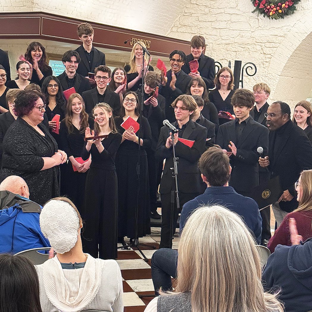 🎶Our talented high school vocal ensemble performed at the Ohio Statehouse today. Their performance is archived online, thanks to the Ohio Channel. Watch and enjoy their beautiful music now at bex.fyi/ve. #BexleyCitySchools