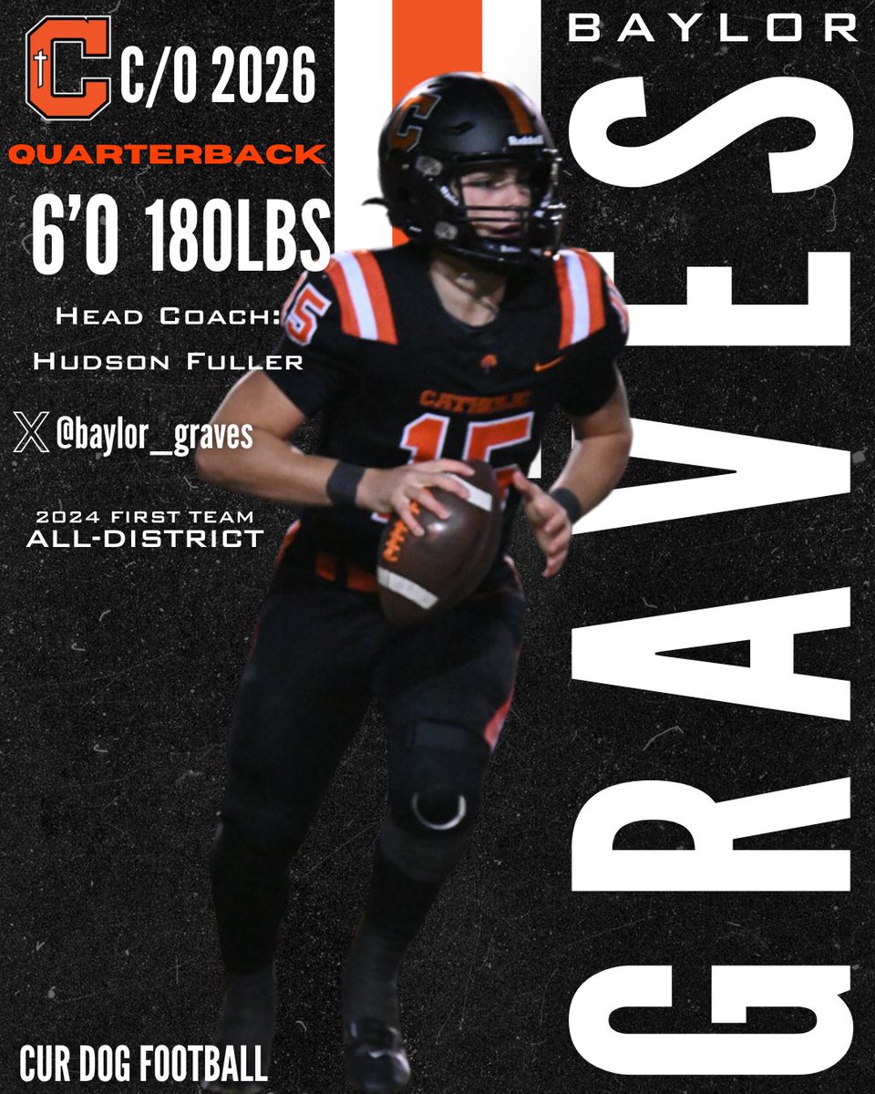 CHS Football (@curdogfootball) on Twitter photo 2026 QB Baylor Graves
Full Junior Season Highlights: hudl.com/v/2RFGVZ
#GeauxBears | .<a href="/baylor_graves/">Baylor Graves</a> 2026 QB Baylor Graves
Full Junior Season Highlights: hudl.com/v/2RFGVZ
#GeauxBears | .<a href="/baylor_graves/">Baylor Graves</a>