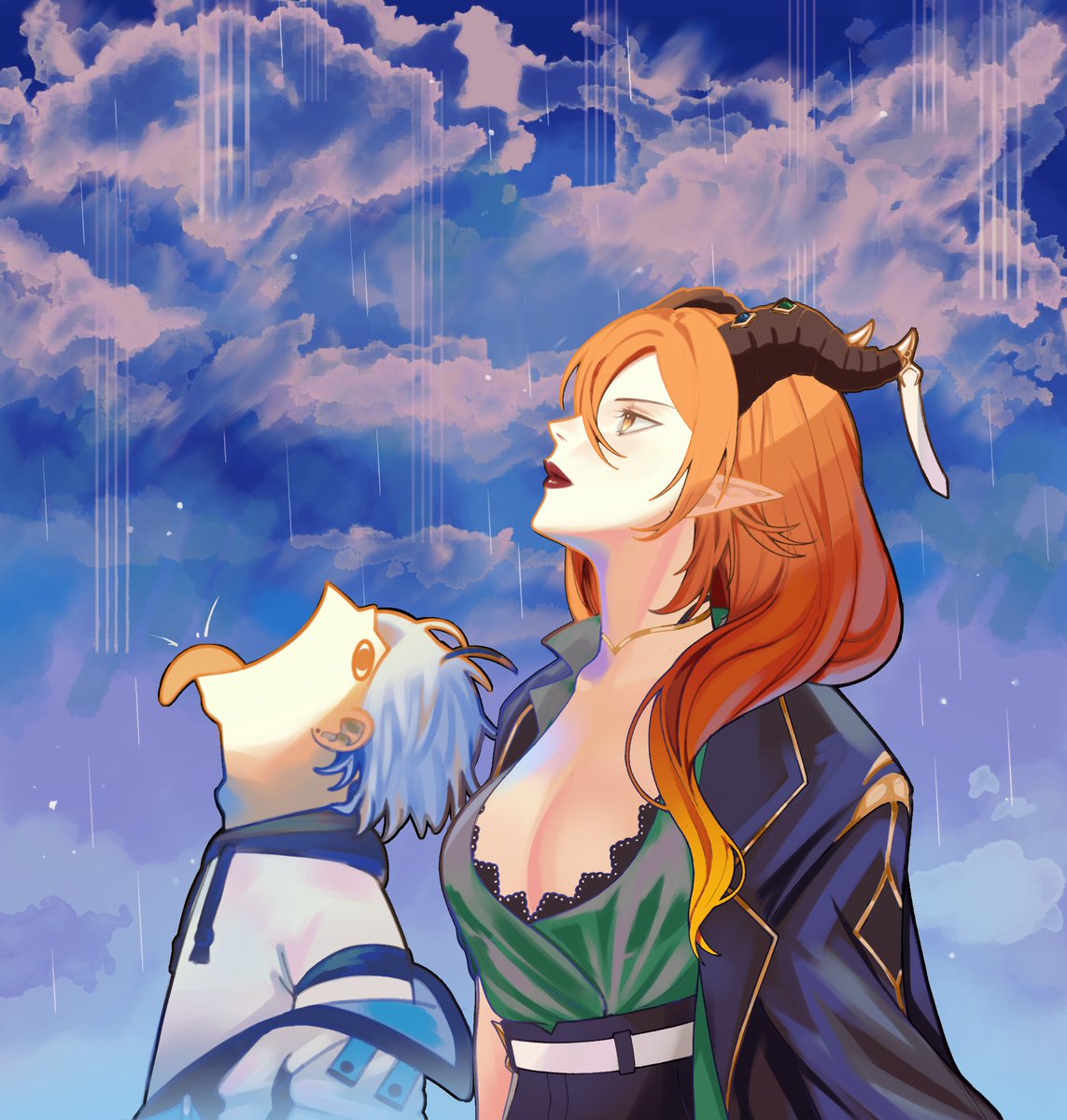 blllooming's tweet photo. with @Snowmailik 🌦️

art by https://t.co/VhRC4ZfPnj

#bllloomingart #Vtubers #イラスト #vegetaintherain #meme #digitalart #dragonball https://t.co/OGa10Wc3ff