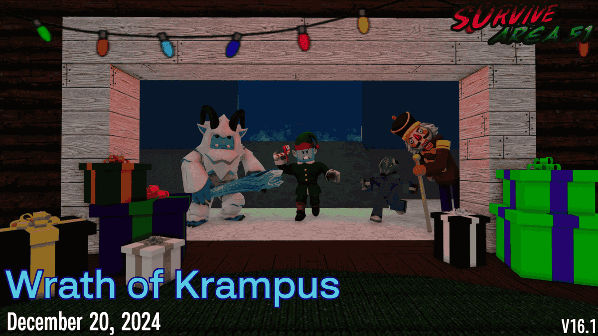 New Update - V16.1 - Wrath of Krampus (20/12/2024)
- Added decorations for Winter
- Added a quest
- Added a badge
Play: roblox.com/games/15538210…