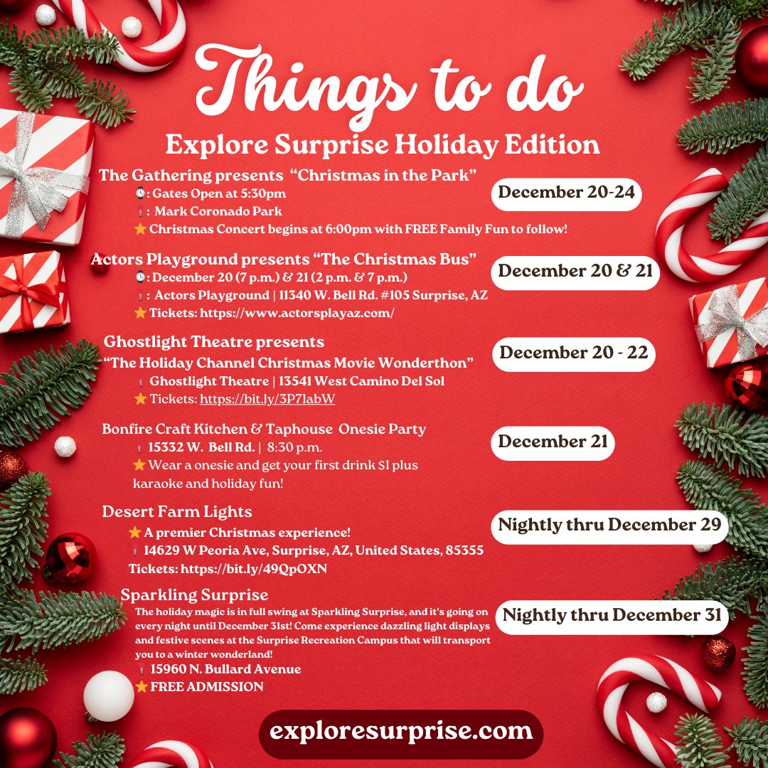 SurpriseTourism's tweet image. Let&apos;s unwrap the joy of the weekend! Check out the list of events happening! 🎅🎄❄️