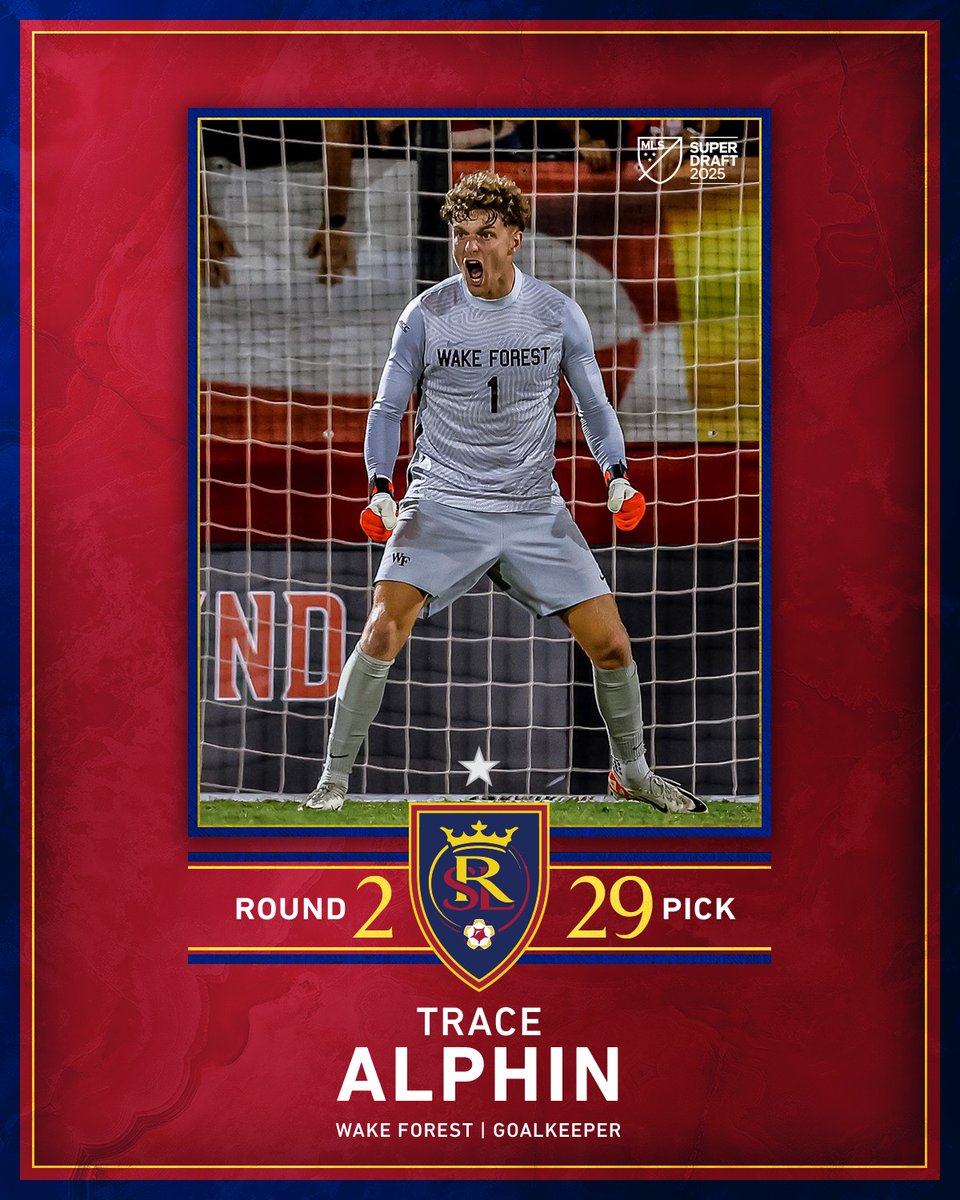 With the 59th overall pick of the <a href="/MLS/">Major League Soccer</a> SuperDraft, we have selected Trace Alphin from Wake Forest University.

Welcome to the RSL fam, Trace!!