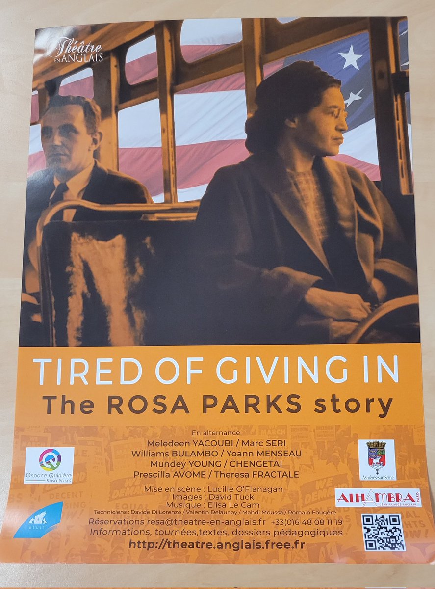 Sortie #theatreenanglais  avec 2 classes de 3eme du college <a href="/LaFayette036/">Collège La Fayette - Châteauroux</a> <a href="/ac_orleanstours/">Académie d'Orléans-Tours</a>
Sur le combat mené par Rosa Parks.
1h30 intense pour nos élèves de 3eme !