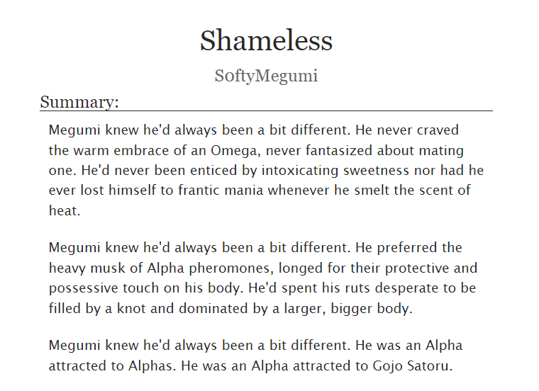 S0ftyMegumi's tweet photo. 'Shameless' - Chapter Eight: crescendo  🌪️
Words: 21K+ words 

Megumi and Sukuna split and looked behind them. Dark blue eyes stared back at them. Dangerous. Threatening.

“Megumi, who is this?”

AO3: https://t.co/Ubfkoiv7fF https://t.co/nGHzCIg3Id